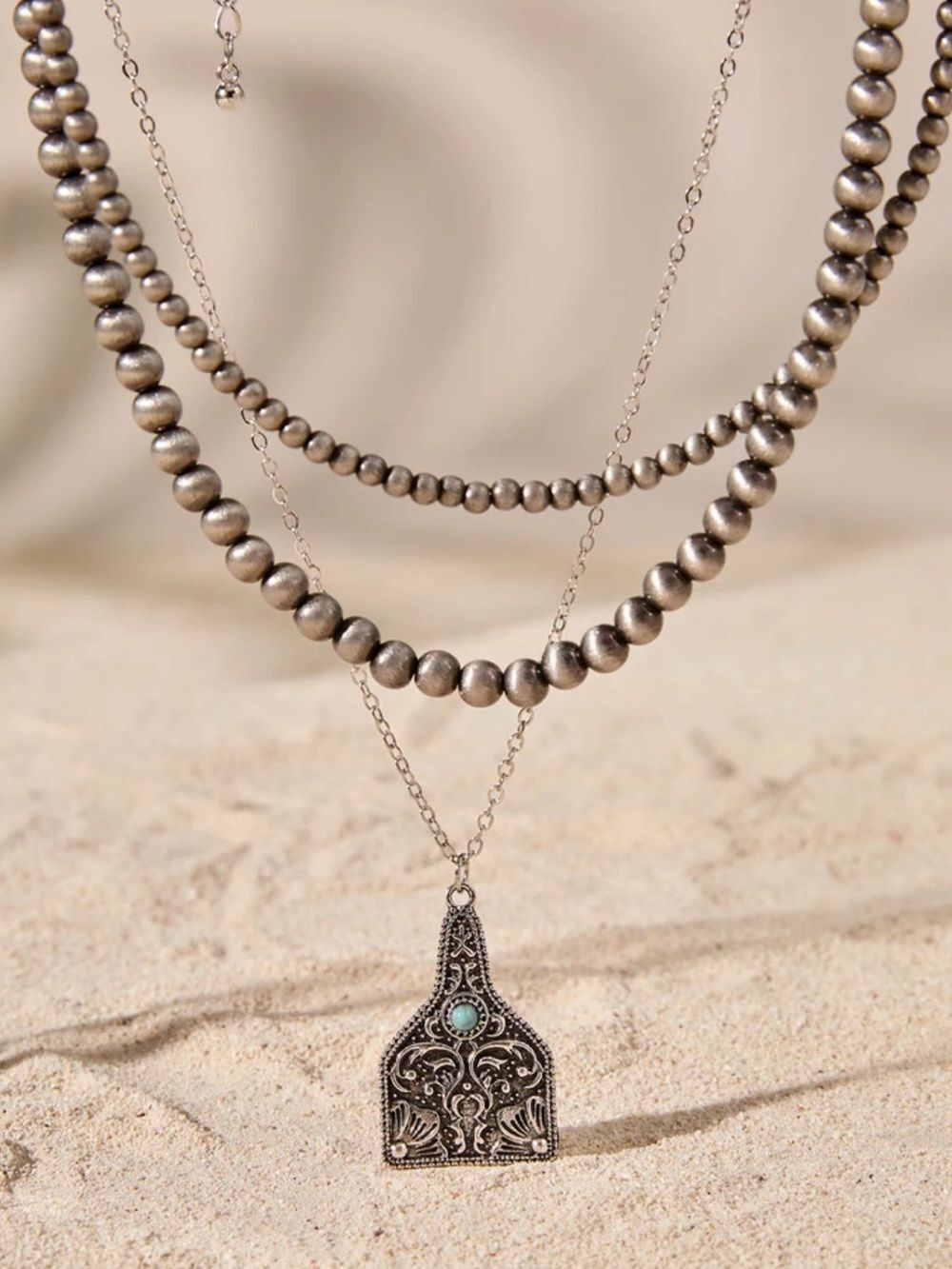 Boho beaded necklace #2732